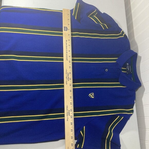 Cremieux Classics Large Polo Mens Shirt Blue Short Sleeves Extra Button - Picture 7 of 10